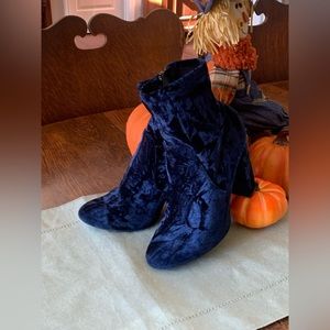velvet blue booties